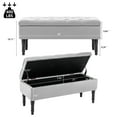 thumbnail image 2 of Foredo Traditional Upholstered Storage Ottoman Bench, Button Tufted Ottoman with Storage,Velvet Storage Bench for Bedroom, Entryway, Living room, Gray, 2 of 7