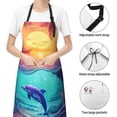 thumbnail image 6 of Naloa Hawaiian Island Dolphin Apron Kitchen Aprons with Pockets for Women Men Chef, 6 of 8