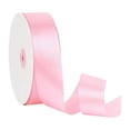 thumbnail image 1 of Cinta de tela de color liso, ancha y elegante, de satén, 100 yardas, para ramos florales. Rosa claro, 1 of 9