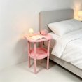 thumbnail image 6 of Yardvibe Bedsides Table Organizers, Pink Mini Friendly Rounded Corners Lightweight Portable Storage Shelf, Home Bedroom Space-Saving Furniture (E), 6 of 6