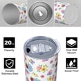 thumbnail image 4 of Pioneer Flower Floral Print Pattern 20oz Skinny Tumbler with Straw & Lid, Double Wall Vacuum Insulated Cup, Leak-Proof, Cup Holder Friendly, Hot 6H Cold 12H, 4 of 6