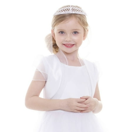 - Girls White Satin Organza Ruffles Elegant Bolero