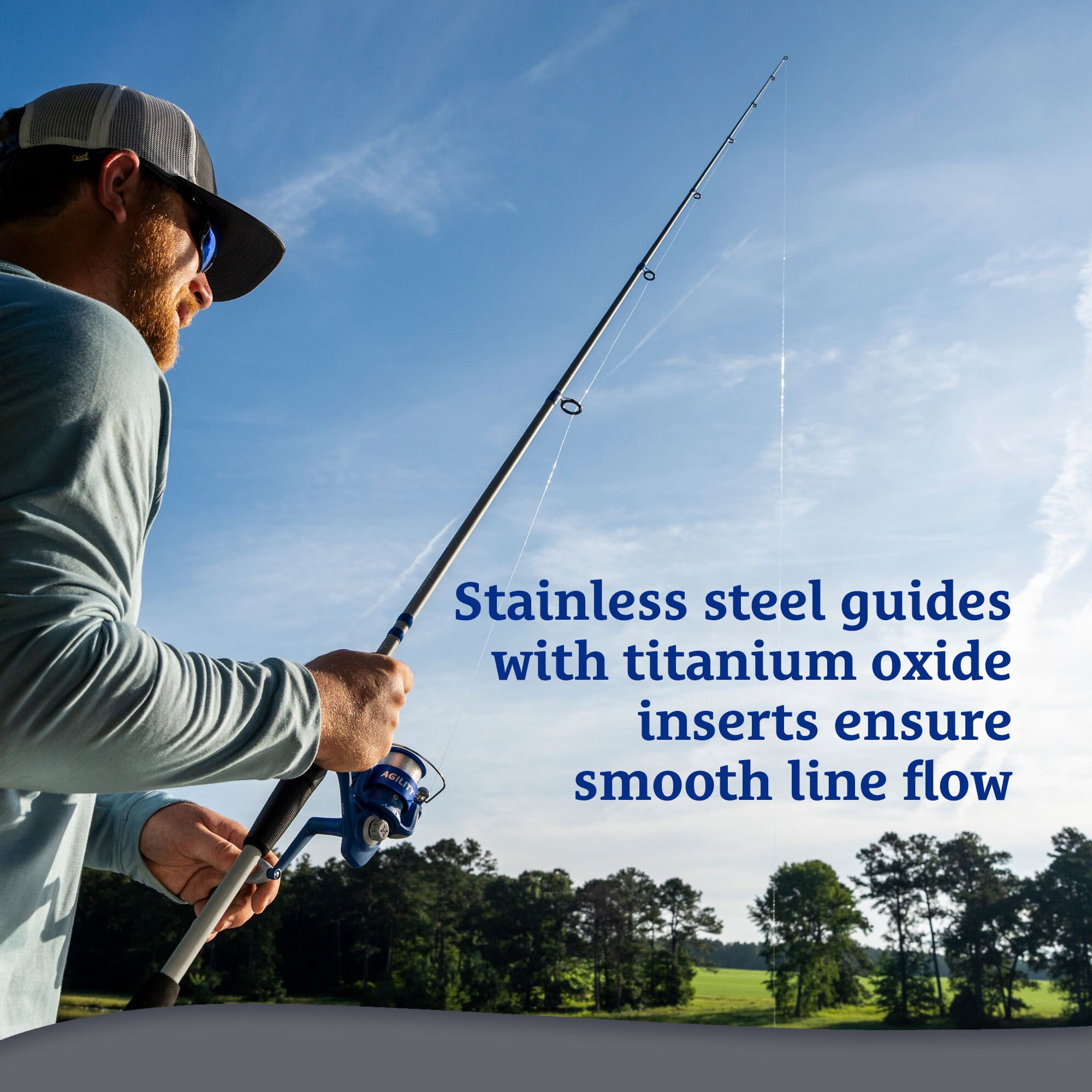 Shakespeare 6'6" Agility Spinning Rod, 2-Piece Fishing Rod
