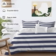 thumbnail image 3 of 3 Piece Blue Stripes Duvet Cover Set Full Size, Microfiber Comforter/Quilt Cover with Corner Ties and 2 Pillowcases, Simple Blue White Texture All Season Soft Bedding with Zipper Closure, 3 of 8