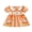 Orange, variant on RUINIXCW Toddler Baby Girl Halloween Dress Outfit Little Baby Girls Summer Fall Smocked Dress Clothes Funny Ghost Candy Corn Embroidery Doll Collar Short Sleeve Gingham Plaid Dress