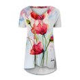 thumbnail image 4 of Womens Plus Size Tops,Womens Blouses,Women's Fashion Casual V-Neck Flower Loose Painting Short Sleeve T-Shirt Top Blouse Shirt, 4 of 5