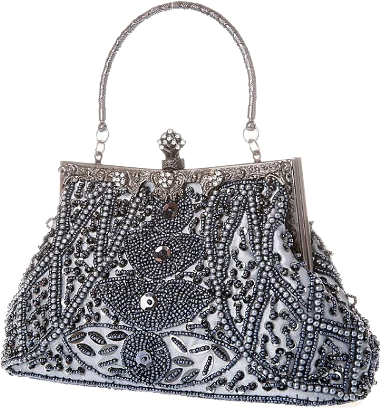 1920s Evening Bags Unique Sequin Beaded Clutch Purses for Cocktail Wedding Party Prom