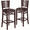 Black Vinyl Seat/Mahogany Wood Frame, variant on Flash Furniture 2 Pk. Darby Series Slat Back Mahogany Wood Restaurant Barstool - Burgundy Vinyl Seat