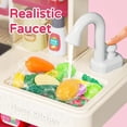 thumbnail image 5 of Valessati Kids Kitchen Playset with Steam, Lights, Sounds & Sink, 63 Pieces, Pink, 5 of 10