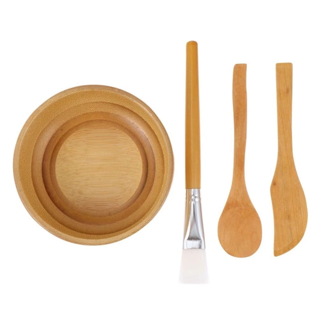Diy Face Cover Mixing Bowl Set Kits De Herramientas De Cubierta Facial De Madera Que Incluyen Bowl Spoon Brush Stirrer Serendint CE006423-00