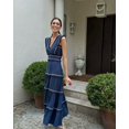 thumbnail image 5 of HH TRAF Vestidos nuevos de verano para mujer, con cremallera en la espalda, escote en V, sin mangas, encaje, borlas decorativas, vestido de empalme de calle para mujer, 5 of 5