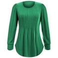 thumbnail image 4 of Huaizzzy Arrivées d'Automne Blouse Chemise à Manches Longues Mode Décontractée Détail à Volants Col Rond Bas Tunique Haut pour Femmes Grande Taille Vêtements pour Femmes Grande Taille Tuniques pour Femmes Hauts de Sarrau Femmes Grande Taille Grande Taille, 4 of 5