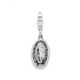 thumbnail image 3 of Sterling Silver Rhodium-Plated Polished Antiqued Strength Charm With Fancy Lobster Clasp, 3 of 4