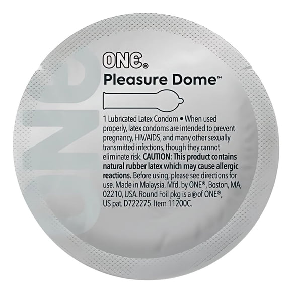 ONE Pleasure Dome Lubricated Latex Condoms Silver Pocket Case, 24 Count