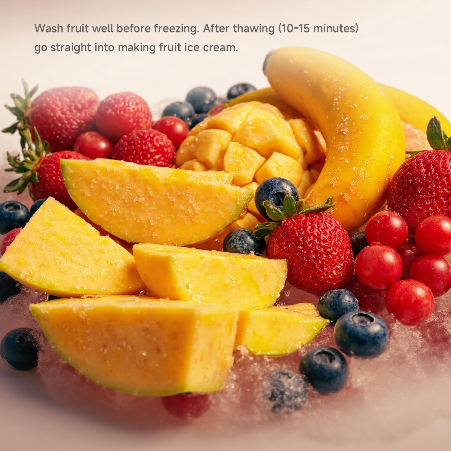 Frozen Fruit Sorbet Maker - Soft Ice Cream Machine for Healthy Vegetarian Dairy Free Snacks, Easy Clean