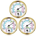 thumbnail image 1 of 3 Pieces Mini Thermometer Hygrometer Indoor Outdoor Thermometer Wireless Temperature Humidity Monitor Gauge Temperature Monitor for Home Wall Room Incubator Tank (Gold), 1 of 7