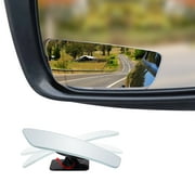 Frameless Blind Spot Mirror - Rectangular 3.5" Convex Glass Mirror - Pack of 2