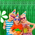 thumbnail image 4 of 3 Pack Green Foil Fringe Curtain, 3.3 x 9.9 ft Metallic Photo Booth Backdrop Tinsel Door Curtains for St Patricks Day Birthday Bridal Baby Shower Bachelorette Christmas Party Decorations, 4 of 8