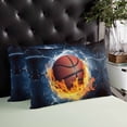 thumbnail image 4 of Basketball Throw Pillow Cover 20 x 36 Inch Decorative Pillow Cover Blue Red Water Fire Splashing Lumbar Pillowcase Seasonal Rectangle Cushion Case for Couch Sofa Bed Living Room, 4 of 7