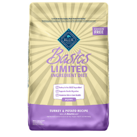 Blue Buffalo Basics Skin & Stomach Care Turkey and Potato Dry Dog Food for Puppies, Whole Grain, 11 lb. Bag