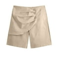 thumbnail image 3 of YUTK Men's Linen Casual Classic Fit Short - Men's Linen Shorts Beach Straight Leg Pants Solid Color Breathable Soft Casual Pants Daily Vacation Shorts Beige Xl, 3 of 8