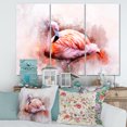 thumbnail image 2 of Designart ' Abstract Portrait of Pink Flamingo III ' Farmhouse Canvas Wall Art Print, 2 of 3