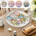 thumbnail image 7 of SLYNSHome Easter Round Placemats Cute Rabbit Colored Place Mat Bunnys Farmhouse Spring Round Table Mats for Easter Party Dining Decor, 7 of 7