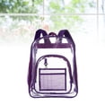 thumbnail image 3 of Raindrops Transparent PVC Backpack Simple See Through School Backpack Outdoor Bookbag Travel Makeup Pouch Organizer (Purple), 3 of 8