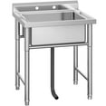 thumbnail image 6 of Dextrus Kitchen Sink Stainless Steel Single Bowl Freestanding Commercial Sink , Prep & Utility Washing Hand Basin for Restaurant, Laundry, Garage, Workshop Sink with Legs for Outdoor (29x25x37Inch), 6 of 6