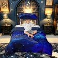 thumbnail image 2 of meiyoeat Space Shark Twin Duvet Cover for Kids Boys Girls, Dreamy Galaxy Star Animal Twin Bedding, Navy, Blue Reversible, 2 Pieces, 1 Duvet Cover and 1 Pillowcase, 2 of 6