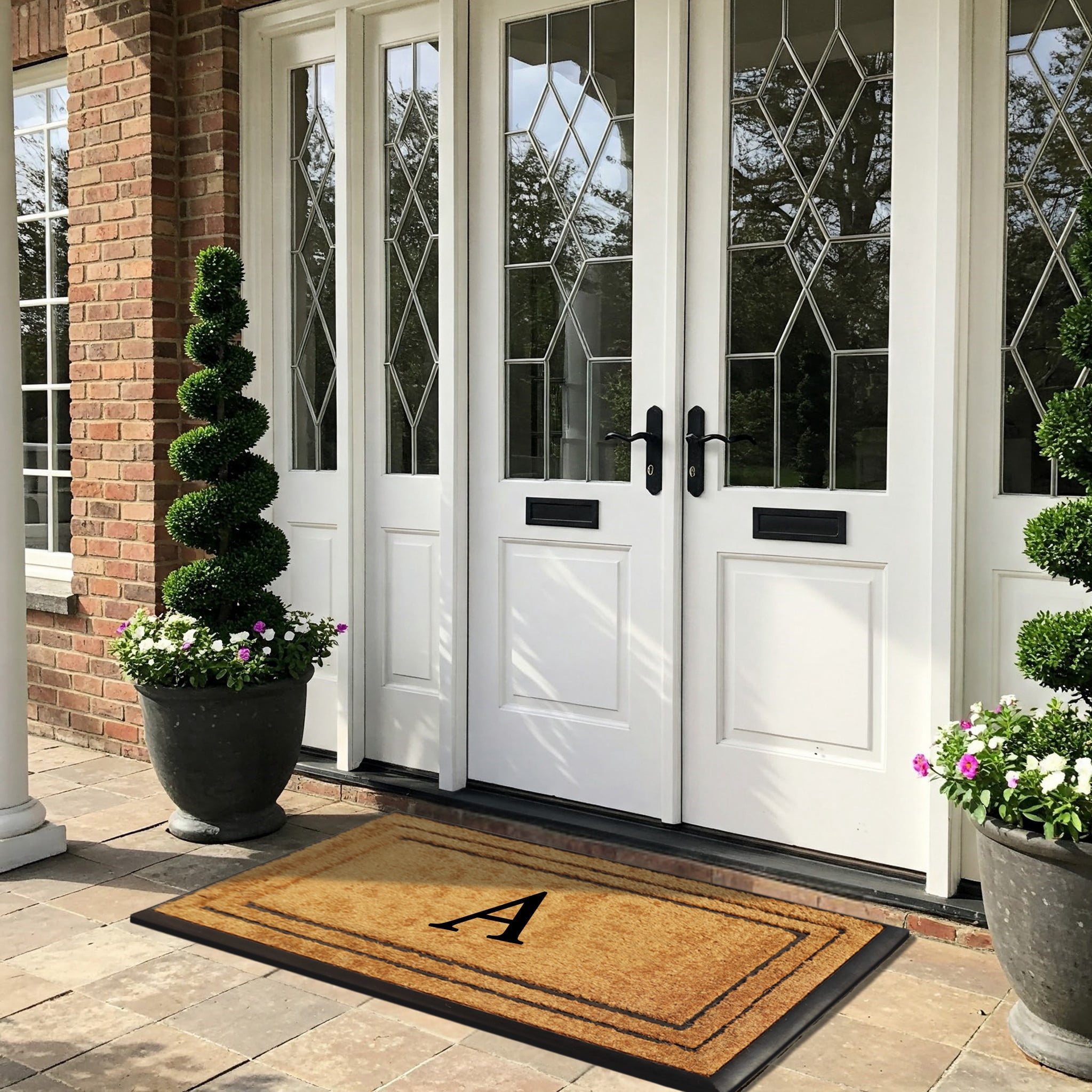 A1 Home Collections Natural Coir & Rubber Door Mat, Long-Lasting Entrance Doormats for Front Door, Thick & Non-Slip Durable Outdoor Entry Mat 30" x 60"