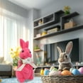 thumbnail image 6 of Vacemry under $5 Moss Flocked Bunny, Flocked Standing Rabbit Sculpture, Spring Garden Patio Tabletop Decoration, Easter Holiday Party Favors for Home Centerpiece Shelf Display, 6 of 6