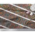 thumbnail image 3 of Soimoi Silk Fabric Stripe & Mandala Kaleidoscope Printed Craft Fabric by The Yard 42 Inch Wide, 3 of 3