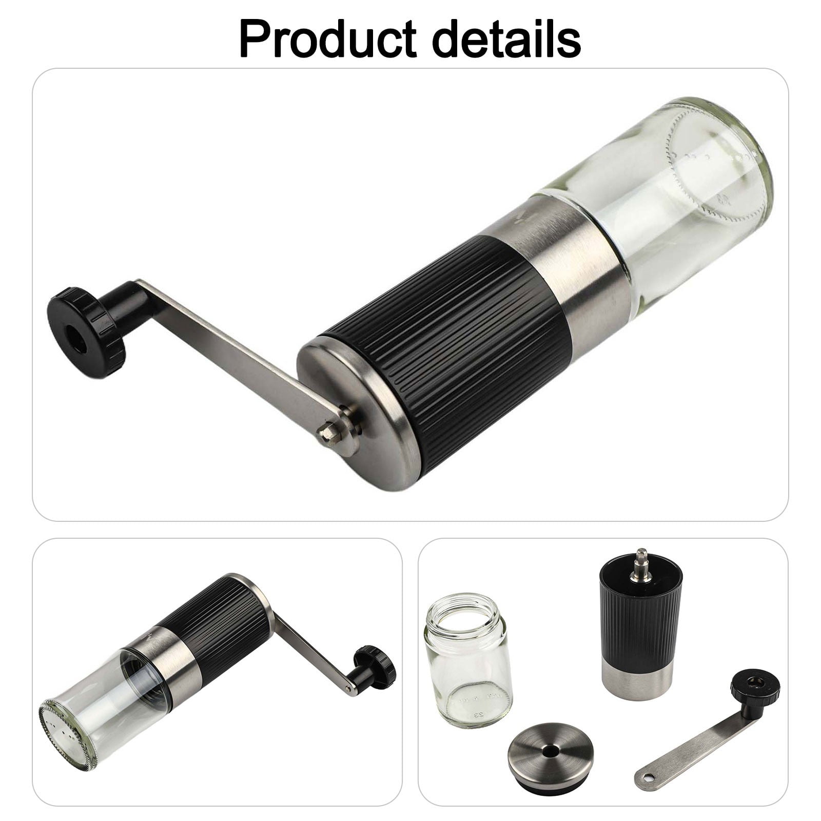 Stainless Steel Manual Coffee Grinder, Adjustable for Espresso,Drip Coffee
