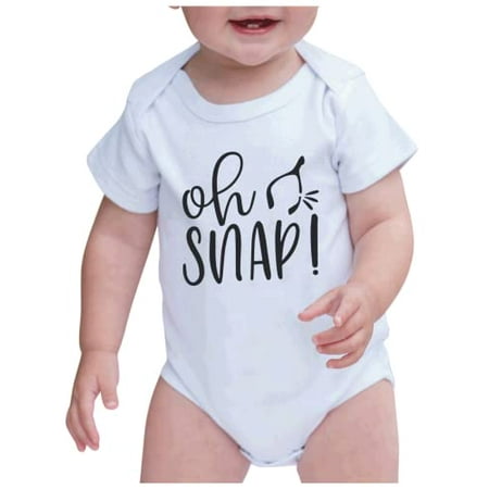 

7 ate 9 Apparel Kids Happy Thanksgiving Shirts - Funny Oh Snap! Wishbone Shirt - White Onepiece 0-3 Months