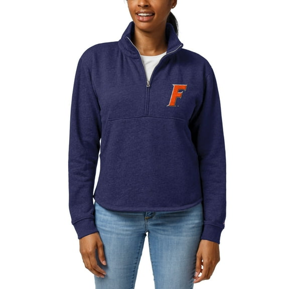 Women's League Collegiate Wear Heather Royal Florida Gators Victory Springs Tri-Blend Quarter-Zip Pullover Sweatshirt