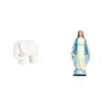 thumbnail image 1 of Estatua de elefante de cerámica, escultura animal, figura coleccionable con almohadillas antideslizantes para estantería o mesa. Imagen de M, 1 of 6