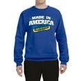thumbnail image 2 of Made In America With Ukrainian Parts Unisex Crewneck Graphic Sweatshirt, Royal, Small, 2 of 4