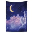 thumbnail image 3 of Ambesonne Moon Tablecloth Rectangular Table Cover, Stars in the Night Cosmic, 60"x90", Yellow Purple, 3 of 4