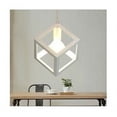 thumbnail image 2 of Square Metal Pendant Lights Fitting Geometric Wrought Iron Ceiling Hanging Lamp Shade Cube Suspension Lighting, 2 of 5