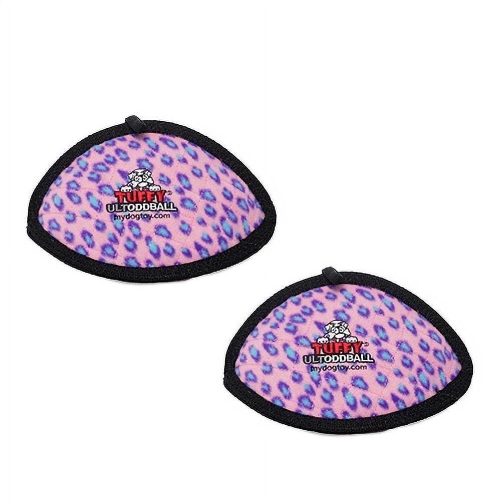 TUFFY® Ultimate Odd Ball Pink Leopard 2-Pack Durable Plush Dog Toys