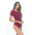 thumbnail image 2 of ACTIVE UNIFORMS Bodysuit For Women's Short Sleeve Round Neck Body Suit Breathable Cotton Stretch (Burgundy, 3X-Large), 2 of 6
