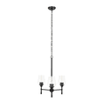 thumbnail image 6 of Luminance Black Chandelier Light for Foyer | Hanging Ceiling Fixture with Adjustable Chain and Clear Glass Shades 3-Light F27033-31, 6 of 7