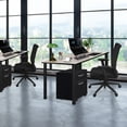 thumbnail image 2 of Regency Kee 66 x 24 in. Office Desk Table with Mobile Pedestal Drawer- Maple Top, Black Legs, 2 of 6