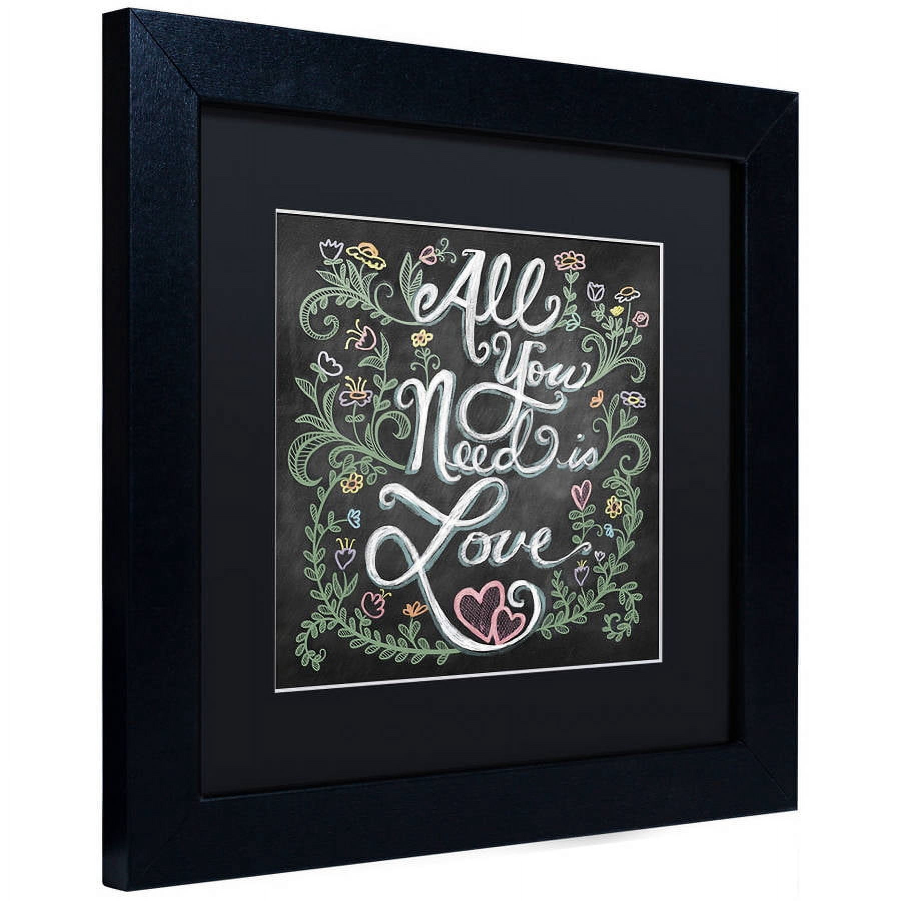 Trademark Fine Art "All You Need is Love" Canvas Art by Elizabeth Caldwell, Black Matte, Black Frame