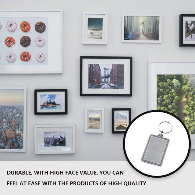 Acrylic Blank Keyring Photo Insert Transparent Keychain Frame Ornament Holiday Gifts Key Chain Fashion Clothes Handbag Waist Hanging Gifts Keys Type 3