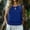 *Blue, variant on ClodeEU Women's Round Neck Sleeveless Blouson Tank Top,Casual Solid Color Summer Shirt with Elastic Waist Black,Women's Plus L