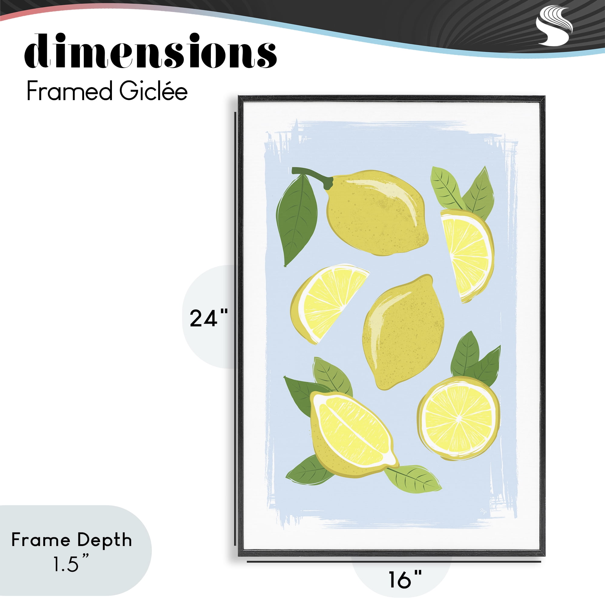 Stupell Industries Pastel Summer Lemons Black Framed Giclee Art, design by Martina Pavlova