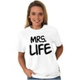 thumbnail image 5 of Just Married Newlyweds Cute Matching Women's Graphic T Shirt Tees Brisco Brands X, 5 of 6