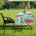 thumbnail image 7 of Coolnut Watermelon Round Tablecloth with Zipper Umbrella Hole, Waterproof Washable Polyester Fabric Table Cover for Outdoor Patio Garden Party, 60", 7 of 7